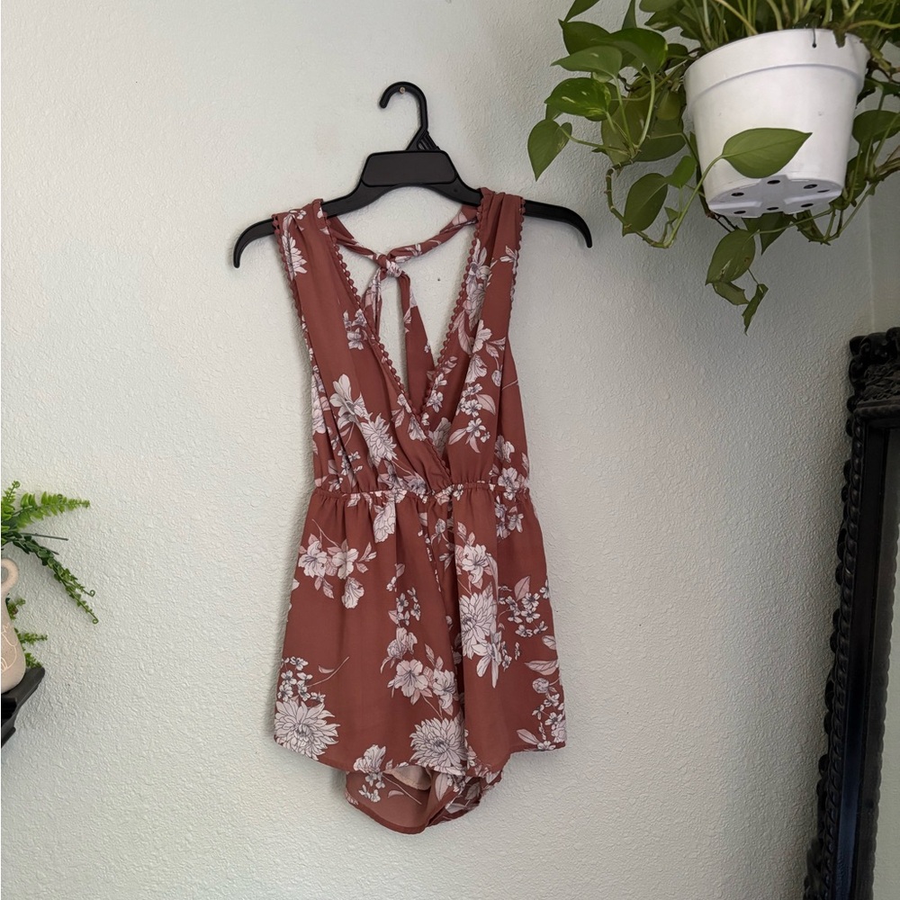 Mahina Terracotta Floral Romper
